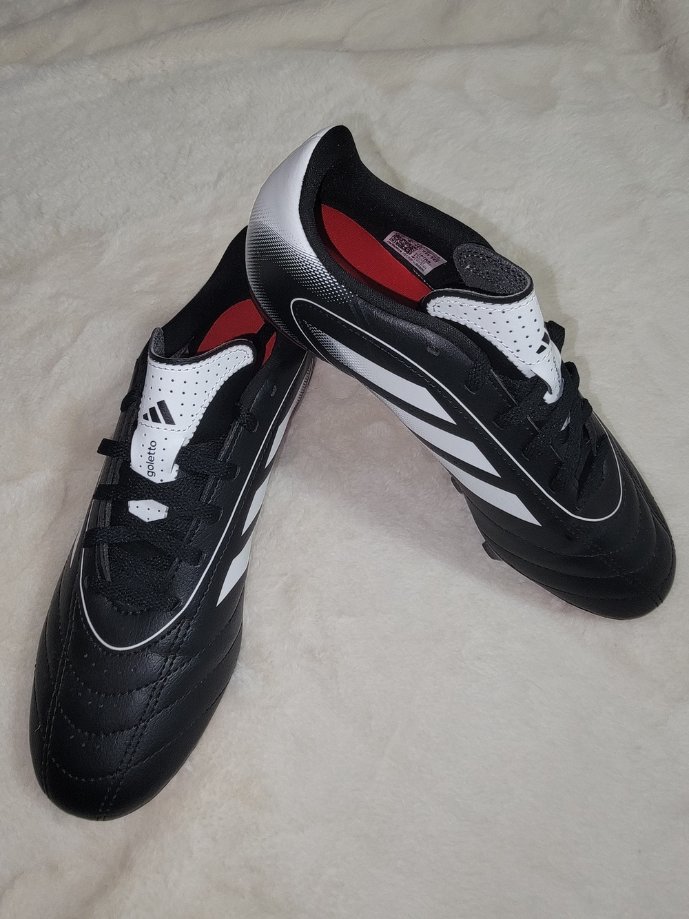 Adidas Men's Black and White Soccer Cleats